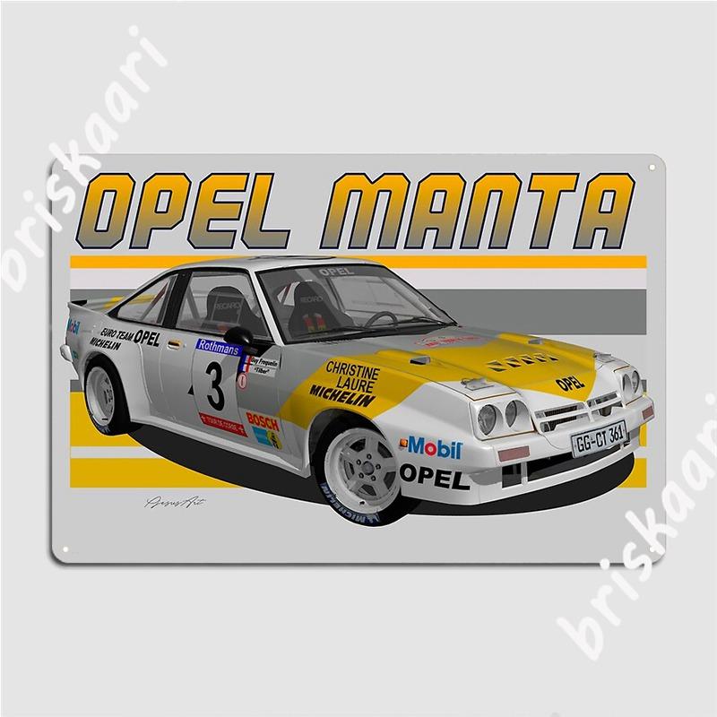 Opel Manta 400 Группа B Euroteam Металлическая табличка Ретро Настенная табличка Вечеринка Паб Жестяная табличка Плакаты