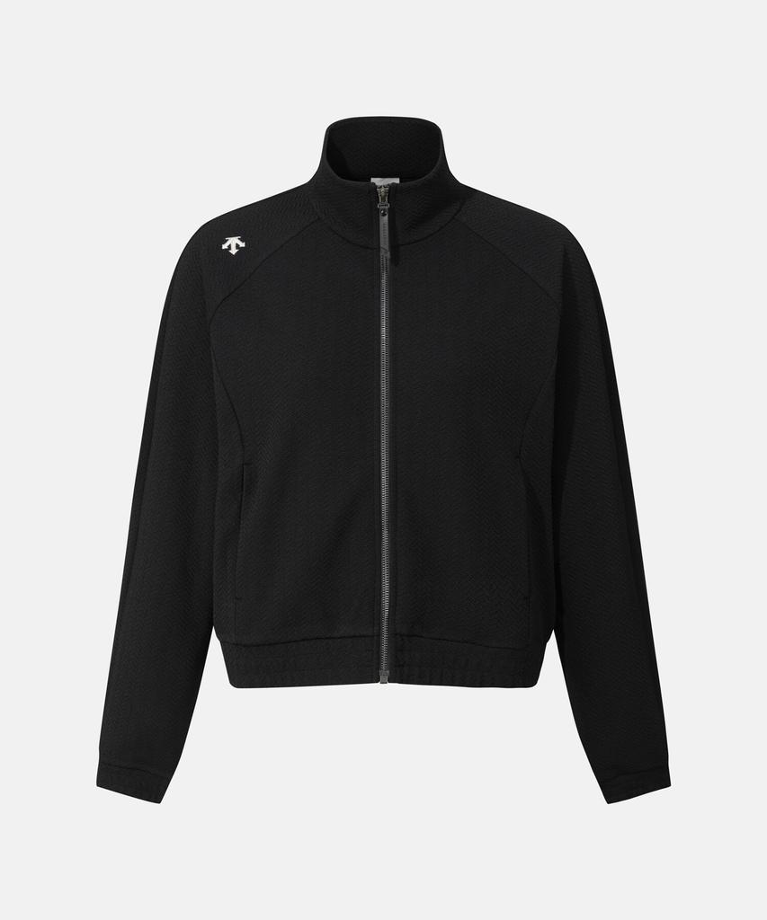 Женская жакардовая тренировочная куртка на молнии Descente Черный Sr122Pft21