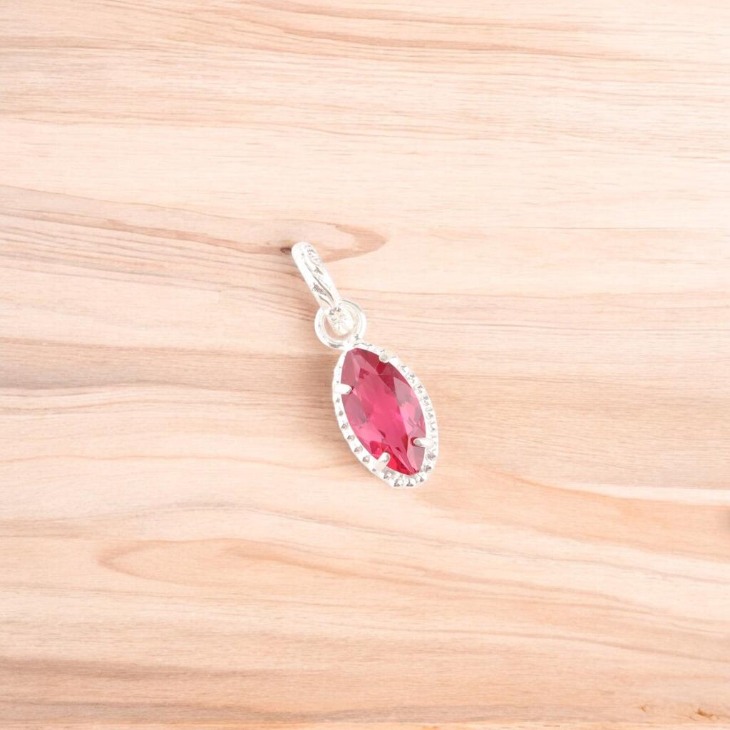 Драгоценный камень Розовый Турмалин Ювелирные изделия из стерлингового серебра 925 ручной работы Подвеска для подарка PP-59-8