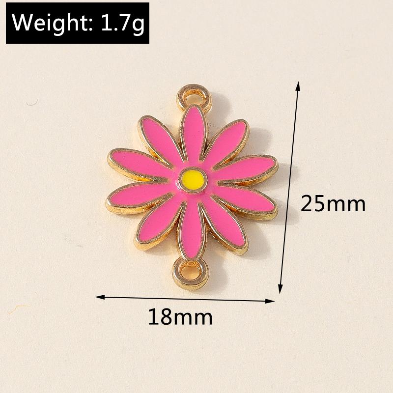 Лесли 10 шт. Красочные подвески в виде цветка ромашки с двумя отверстиями для изготовления ювелирных изделий, браслета, ожерелья, брелока своими руками, кулона