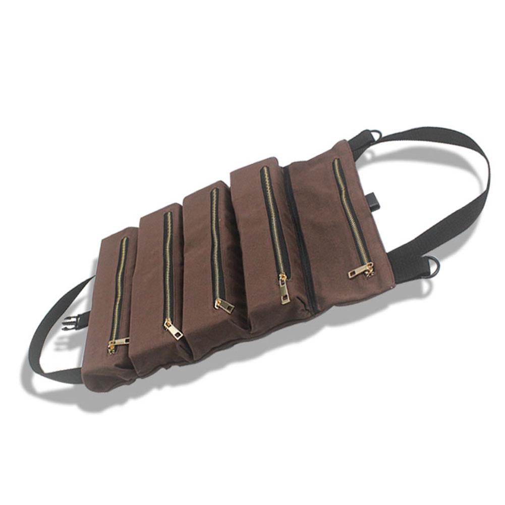 Портативный холщовый карман на молнии, рулон инструментов, гаечный ключ, отвертка, сумка для хранения, чехол