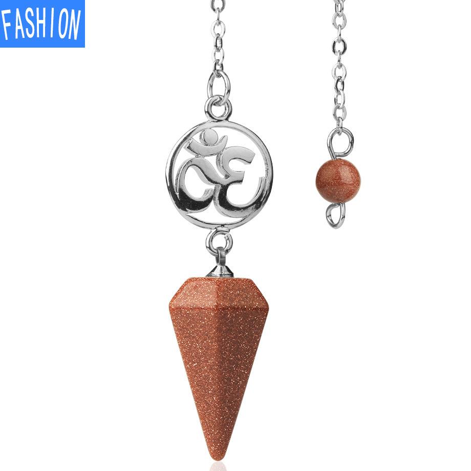 Хрустальная руда Духовный маятник Замысловатое исцеление Шестиугольный остроконечный кулон-украшение