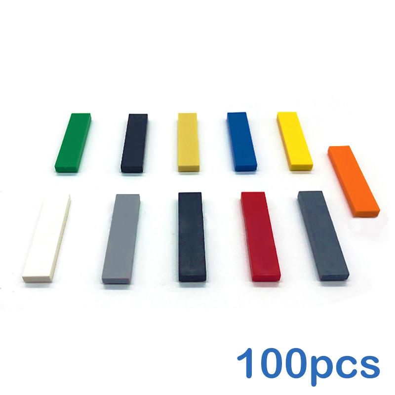100 шт. Конструктор DIY Тонкие Фигурные Кирпичики Гладкие 1x4 Точки Образовательные Креативные Игрушки для Детей Размер Совместим с 2431