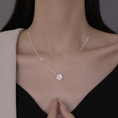 Ожерелье с пятью лепестками цветов, женское, нишевый дизайн, зимний цветок, цепочка на ключицу