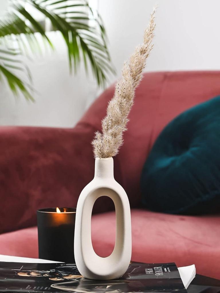 Современные декоративные вазы Kieko для домашнего декора | Кухня | Офис или гостиная для декора дома, центральный столик, горшок для цветов, (Белый,6 дюймов)