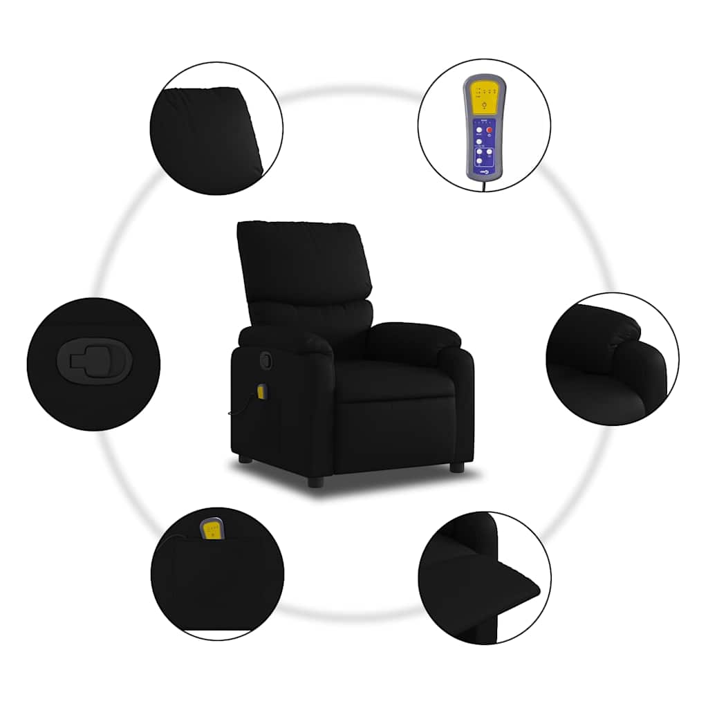 Massage Relax Chair Synthetic Leather Black