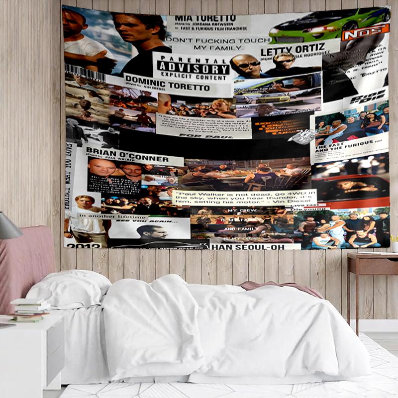 Fast-&-Furious Print Tapestry, Backdrop, Easy Setup, Ideal for Bedroom, Office & Living Room, with Aesthetic Wall Hanging Decor.