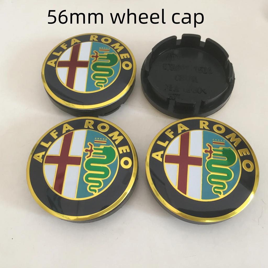 Hub Caps 4pcs 56mm 60mm 68mm ForAlfa Romeo 147 156 159 Car Wheel Hub Center Cap Emblem Badge Covers Sticker Decals Styling Acces YKLMN1