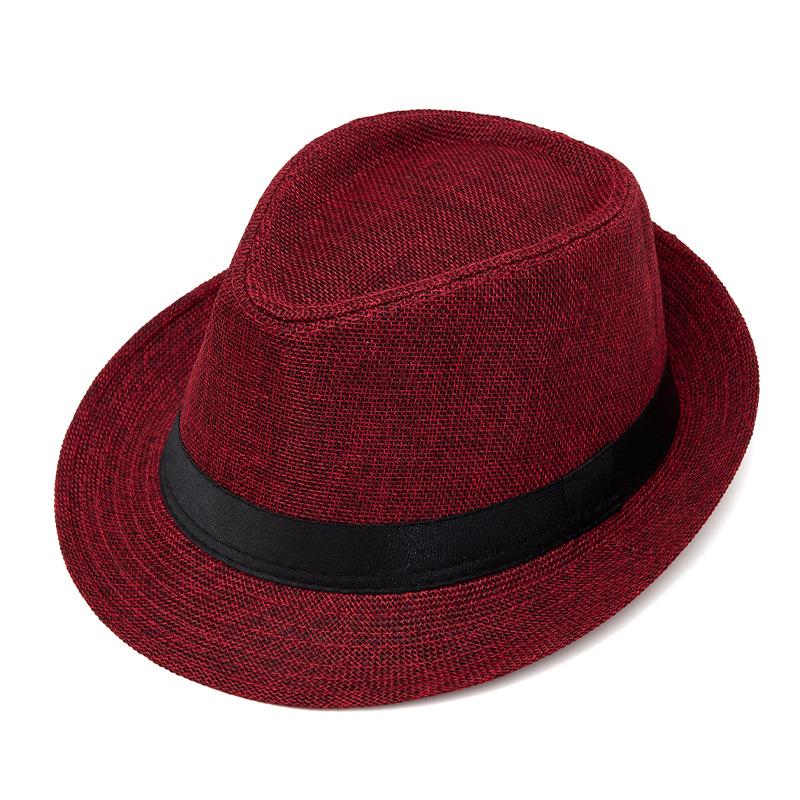 Мужская летняя соломенная шляпа федора от солнца - Уличная солнцезащитная пляжная шляпа-котелок