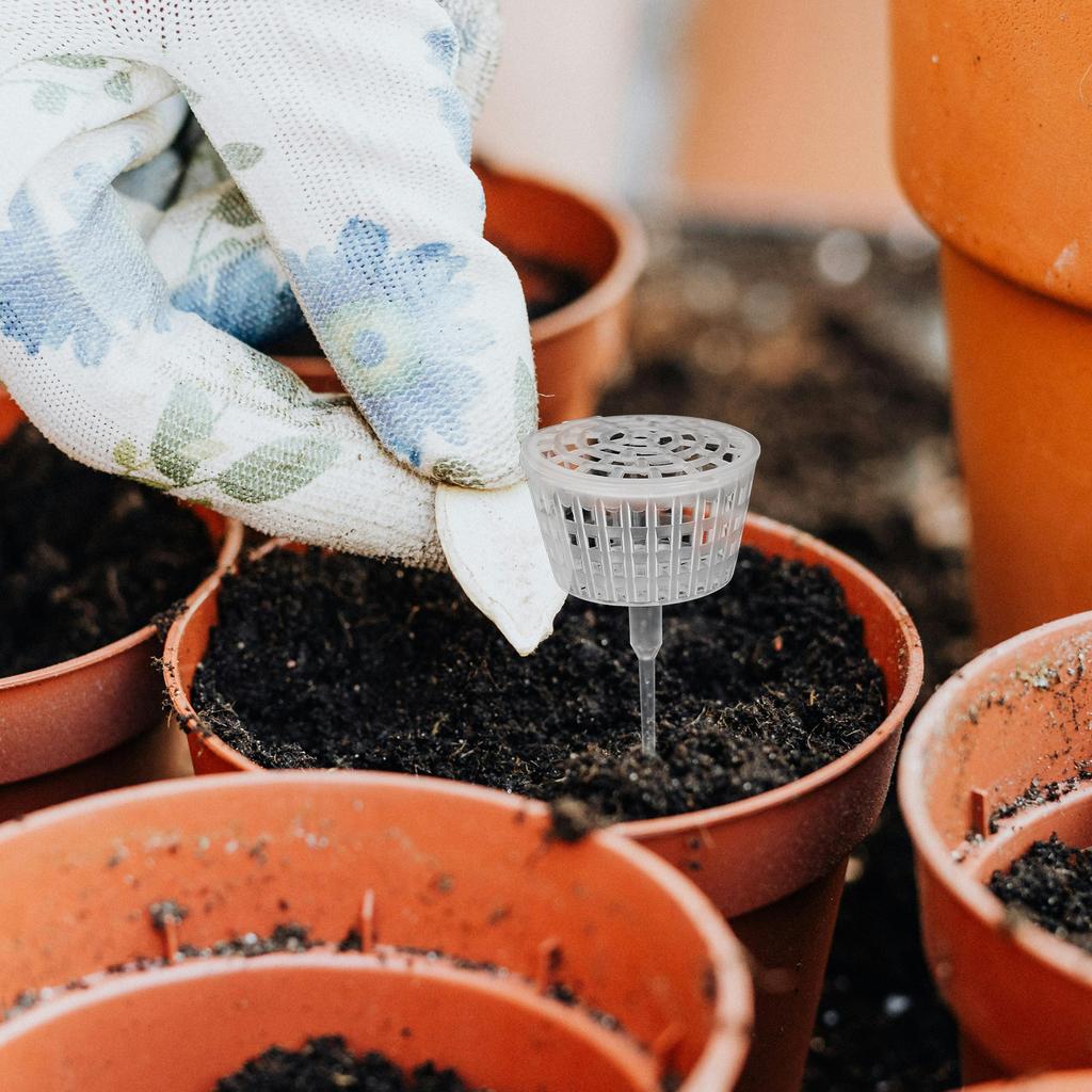 10 шт. Пластиковая корзина для удобрений Крышка Инструмент для удобрения бонсай Шипы для удобрения орхидей Садовый контейнер Посадка Ящик для навоза