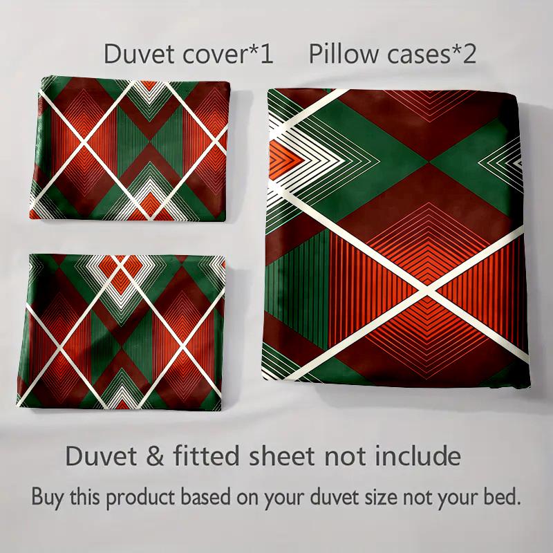 Geometric, diamond, striped. Bedding Duvet cover sets Duvet covers Pillowcases gifts (1 * Duvet Cover 2 * Pillowcases, without duvet insert)