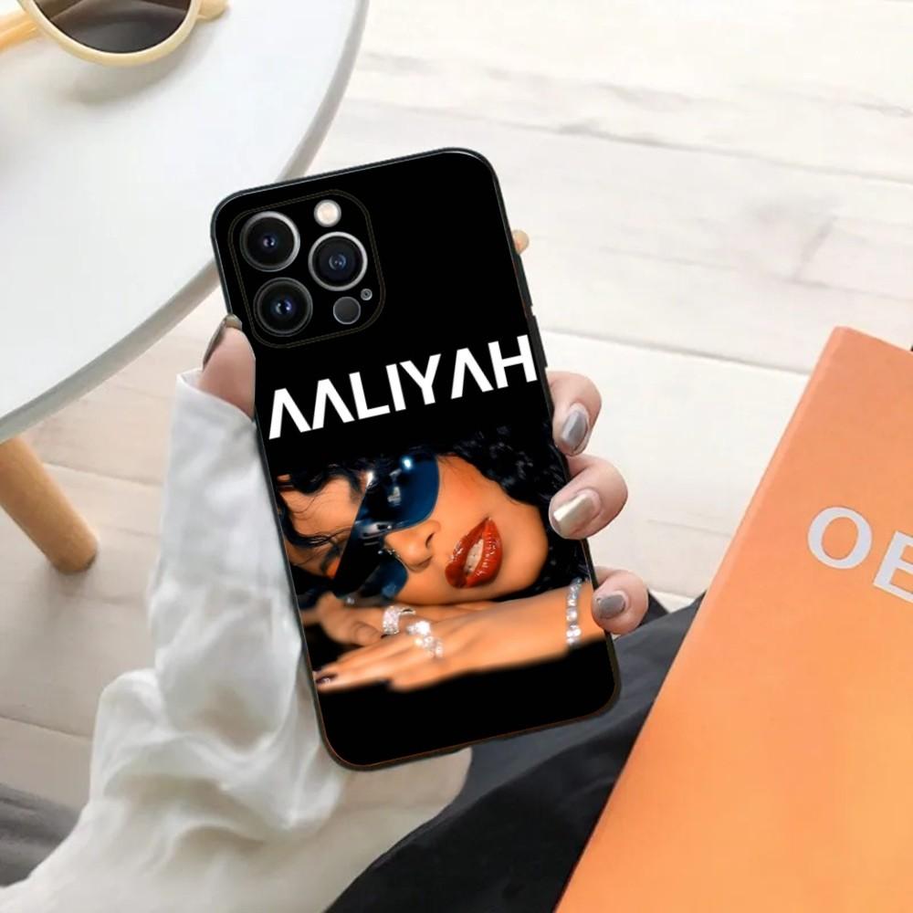 Singer A-AaliyahS hip pop Phone Case For iPhone 15,14,13,12,11,Plus,Pro Max,XS,X,XR,SE,Mini,8,7 Soft Silicone Black Cover