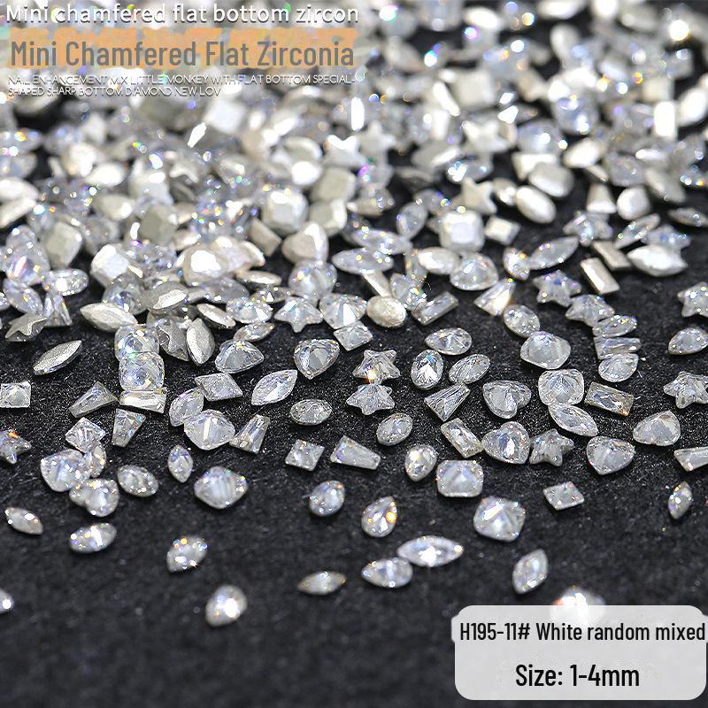 Изысканные 5А циркониевые бриллиантовые аксессуары для ногтей - 2024 Новые мини-микро-драгоценные камни с плоским дном