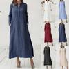 Женские однотонные повседневные макси-длинные рубашки-пуловеры с длинными рукавами, платья