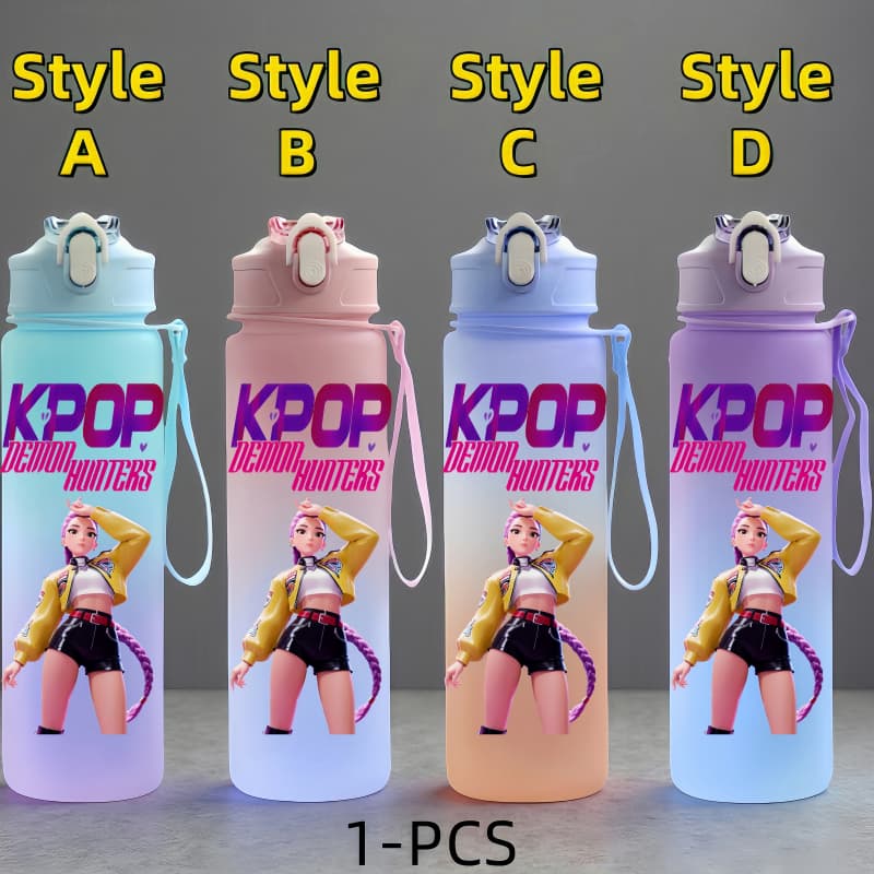 K-Pop Истребители демонов Аниме Персонаж Водный стакан Большой вместимости Уличная Портативная Веревочная Питьевая бутылка Подарок для мальчиков и девочек