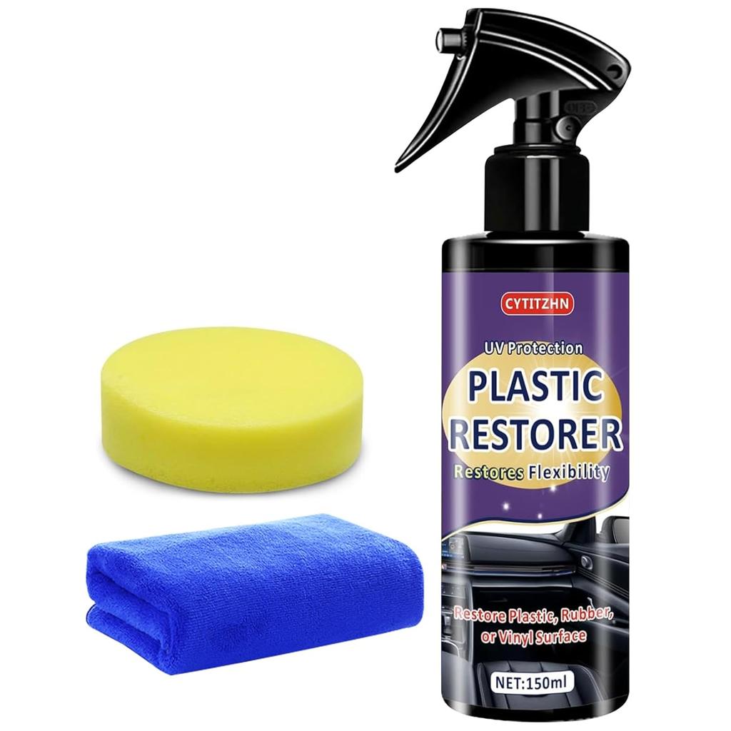 Black Plastic Restorer for Cars - Ceramic Trim Coating Restores Faded Black Trim, Vinyl & Rubber | UV Protection & Deep Shine Polish | Long-Lasting