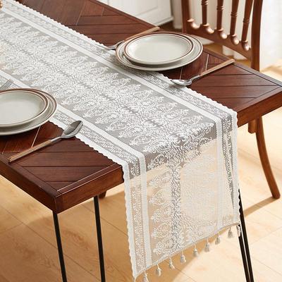 Кружевная дорожка для стола с кисточками в стиле ретро: Серия Rustic Cotton Forest для журнальных и обеденных столов
