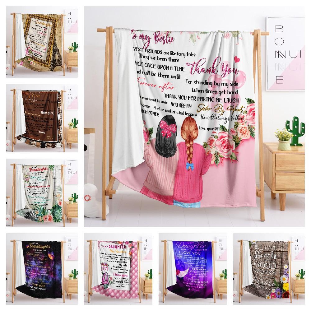 Blanket Flannel Blanket Emotional Handwritten Letter English Letter 2D Digital Printing Blanket Blanket