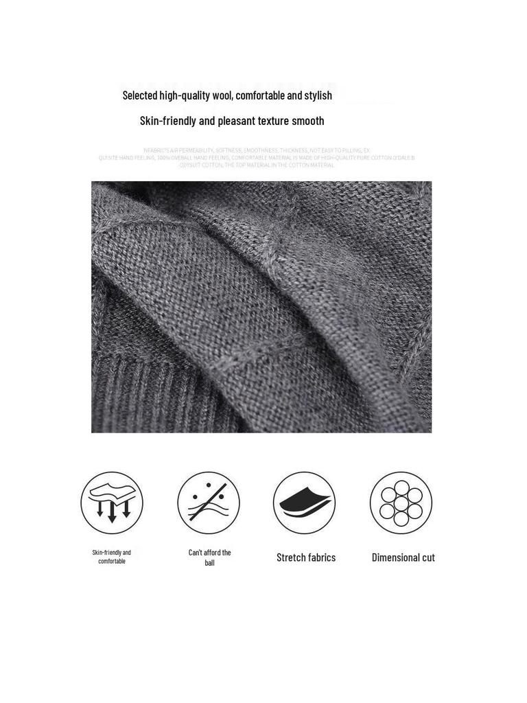 Мужской осенний кардиган из шерсти в полоску в корейском стиле 2025