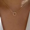 Fashionable Geometric Diamond Embellishment Collarbone Chain Necklace