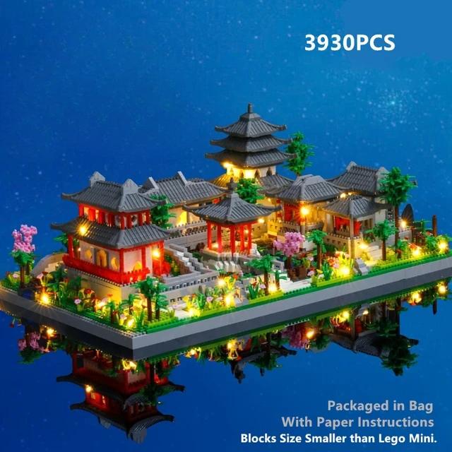 Архитектурные микро строительные блоки, модель башни, Западное озеро, деревья, сделай сам, алмазные кирпичи со световыми игрушками для детей, взрослых, подарок