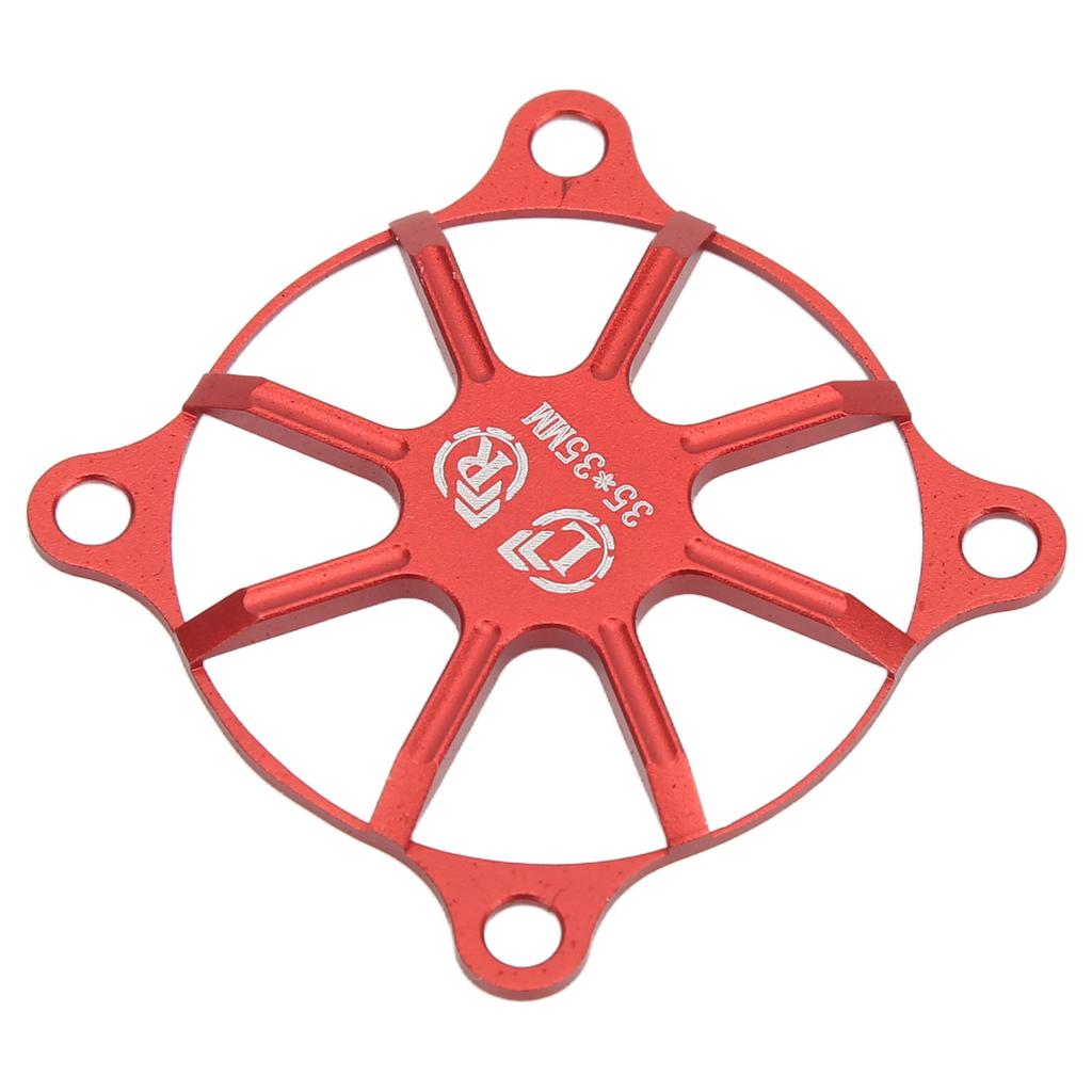 Motor Cooling Fan Cover Aluminum Alloy Heat Dissipation Fan Protective Cover for RC Car Red