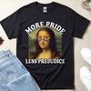 More Pride Less Prejudice Shirt, Bi Pride Shirt, Subtle Pride Shirt, Mona Lisa Rainbow Flag Tee, LGBTQ Ally Gift Top