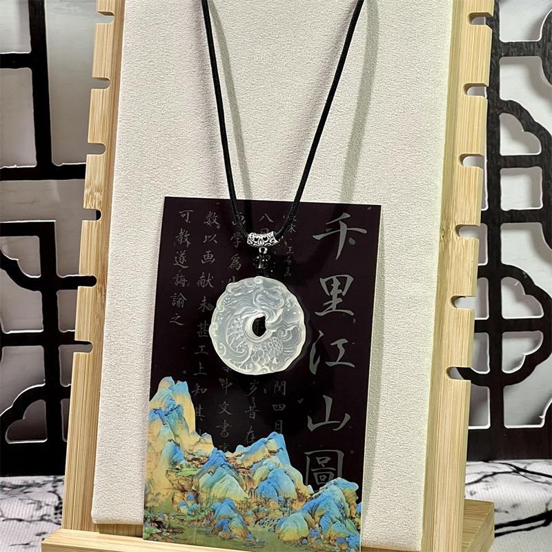 Ожерелье с подвеской в виде дракона и феникса в китайском стиле для женщин и девочек, изгоняющее злых духов, благоприятное ожерелье с амулетами