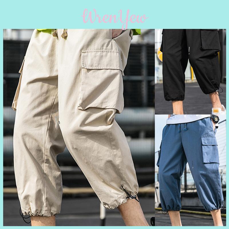 Relaxed Fit Men Capri Short Pants With Adjustable Ankles For Casual And Beachwear