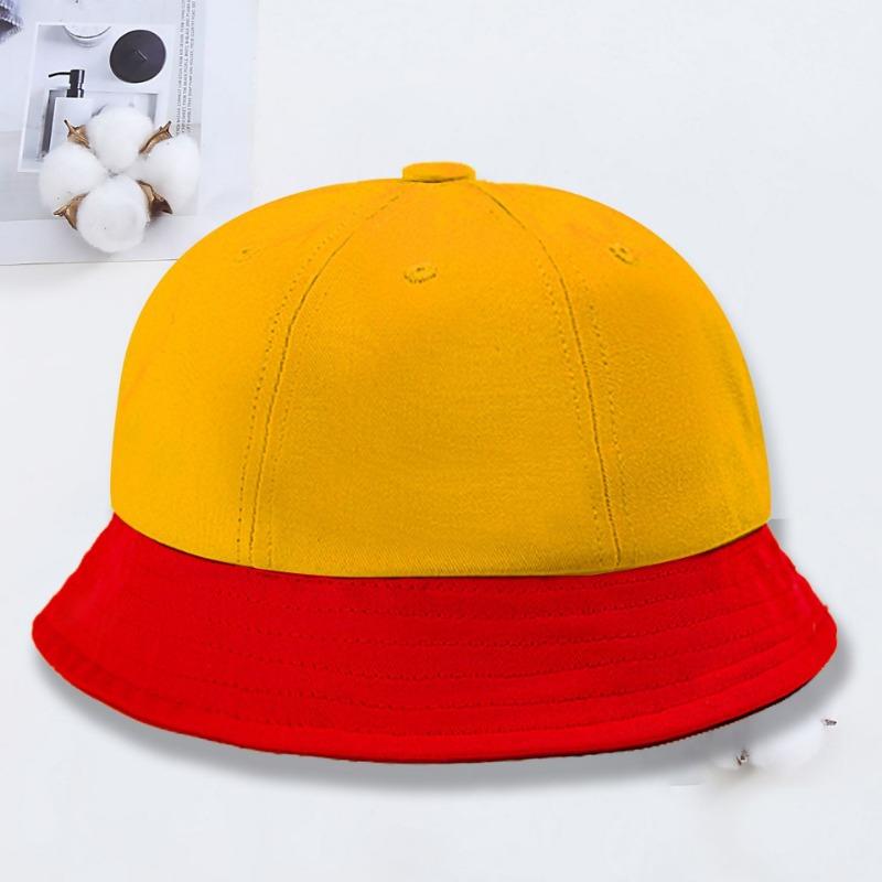 Children's Small Yellow Hat Print Kindergarten Dome Basin Hat Student Sun Hat Cute Ball Hat Sun Protection Bucket Hat