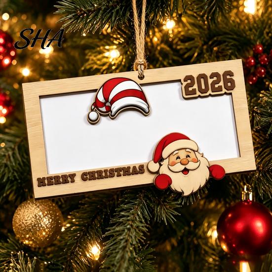 Christmas Tree Money Pendant Wooden Holders for Cash, Holiday Cash Gift Hanging Decoration Holder Ornaments Xmas Tree, Home Party Supplies Year