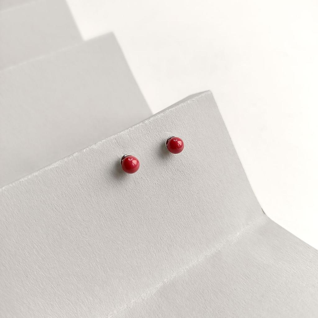 Серебряные серьги с кораллом (2175940)