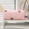 Quilted Bow Pencil Bags Large-Capacity Stationery Supplies Small Cosmetics Storage Bag