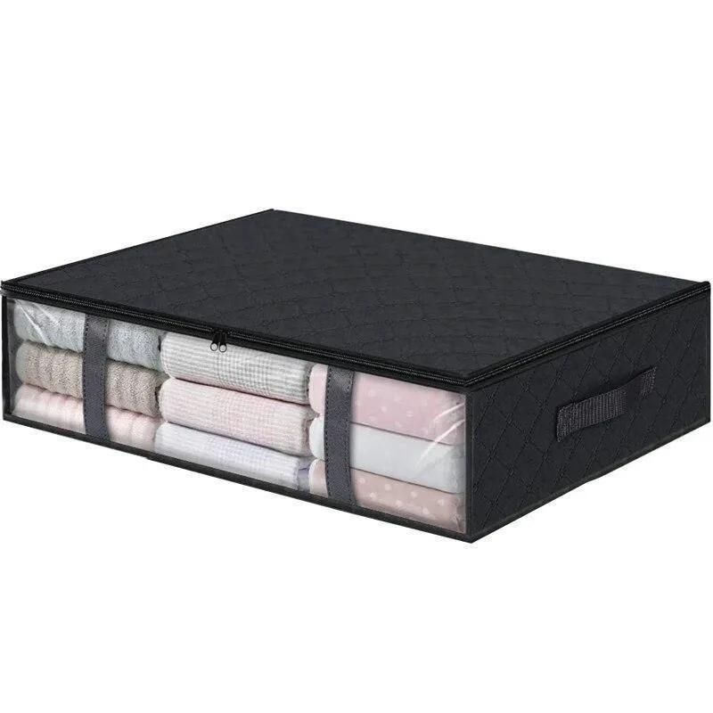 Underbed Storage Bag Portable Foldable Quilt Bag Wardrobe Clothes Storage Box Dustproof Organizer Home Dust-proof Organizer Box
