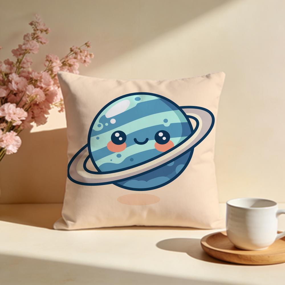 Whimsical Cartoon Planet Cushion Cover Soft Pillow Cases for Home Bedroom Living Room Sofa
