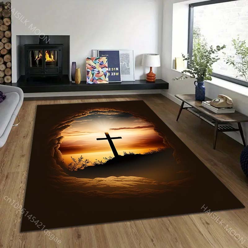 Multiple sizes Cave Sunrise Scenic Rug Pattern Carpet for Living Room Bedroom Sofa Home Decor Non-slip Floor Mat Luxury Gift