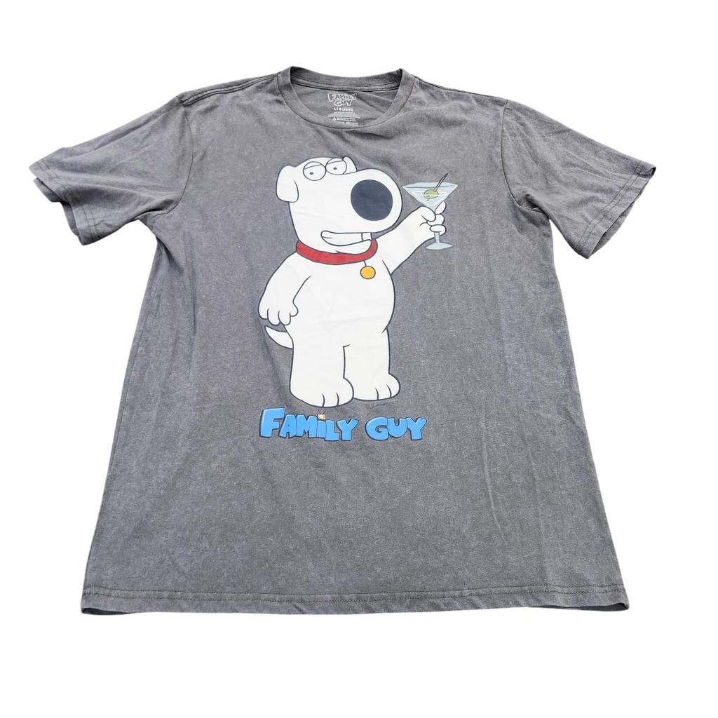 Family Guy Shirt Mens Large Gray Brian Griffin Graphic Tee Cartoon TV Show Unisex T-Shirt