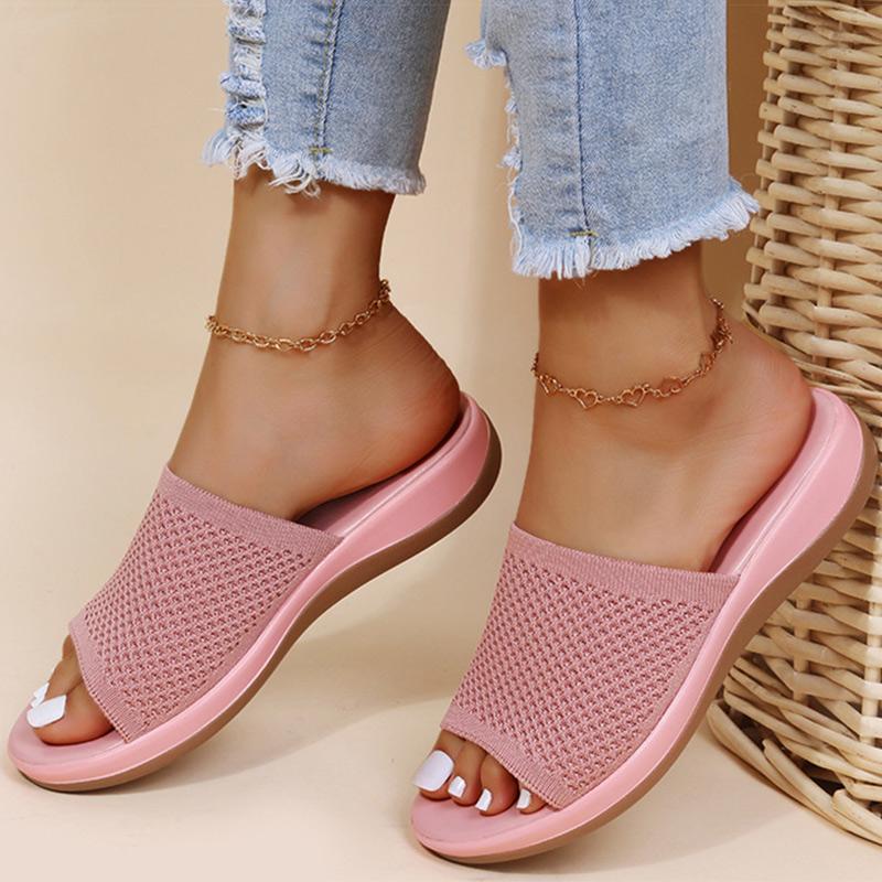 Fashion Sandals Women Elastic Force Summer Shoes Women Flat Sandals Casual Indoor Outdoor Slipper Summer Sandals For Beach Zapatos Mujer