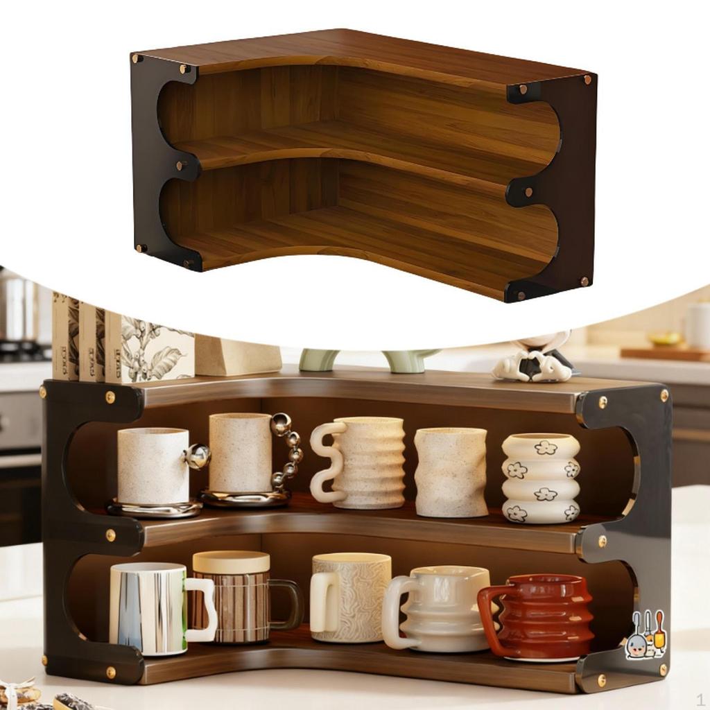Corner Desk Organizer Shelf Countertop Display Versatile Water Cup Storage Rack 2