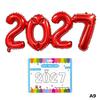 Разноцветные воздушные шары с цифрами 2027, 16 дюймов, шары-фольга с короной, Декор для вечеринки в канун Нового года, Рождества, Выпускного, Дня рождения