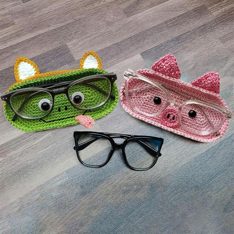 Вязаный крючком держатель для очков – Держатель для очков для стола и прикроватной тумбочки – Милый чехол и органайзер для очков