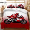 Комплект постельного белья для мотоцикла размера King Size, красно-черный комплект постельного белья для мотоцикла из микрофибры для мальчиков с экстремальной спортивной тематикой