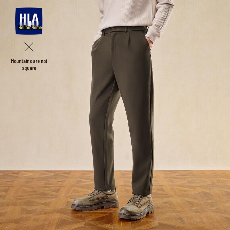 HLA Men's Thickened Elastic Waist Casual Winter Pants