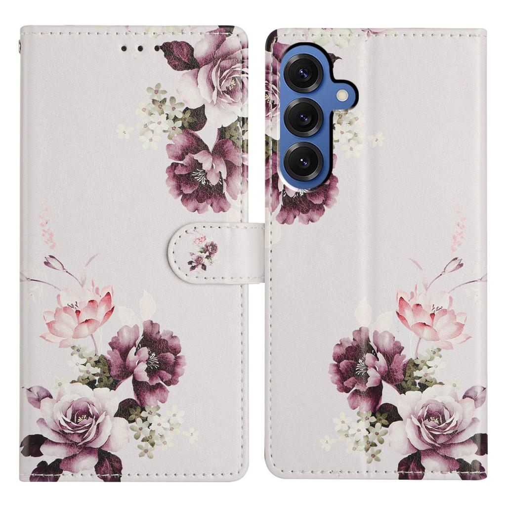 For Samsung Galaxy M36 5G Case Pattern Printing Wallet Stand Flip Leather Phone Cover with Strap