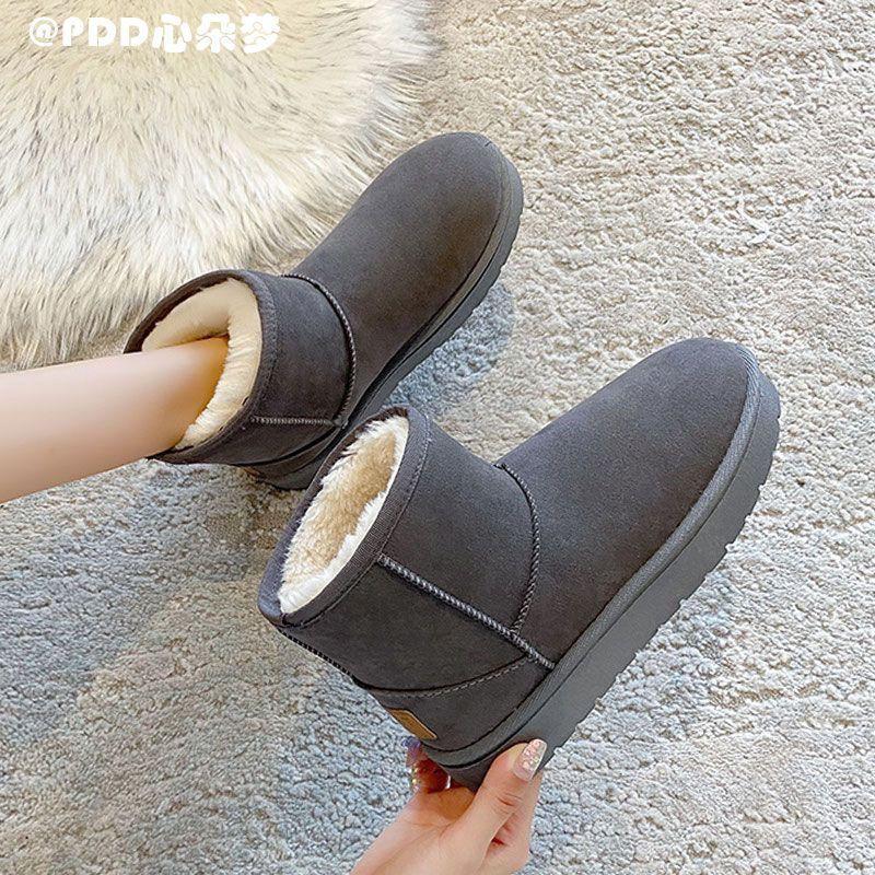 Флисовые утепленные зимние ботинки короткие ботинки осень и зима новые удобные теплые хлопковые туфли на плоской подошве женские короткие ботинки