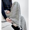 Grey Wide-leg Pants Women's Spring and Autumn New Casual Loose and Thin Straight-leg Pants Lazy High-waisted Floor-mopping Trousers