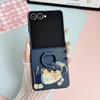 Для Samsung Galaxy Z Flip7 5G Чехол Скин Тактильный Силиконовый Кольцо ПК ТПУ Чехол для телефона с Мультяшной Наклейкой Такса