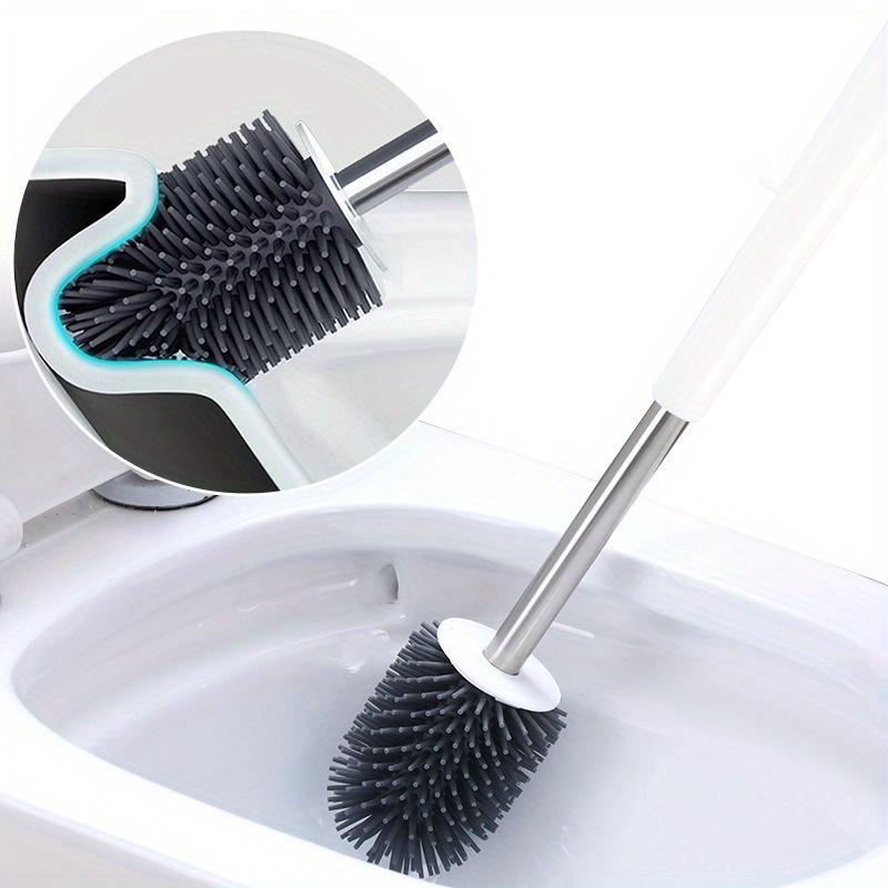 1 Set Toilet Brush with Long Handle, Plastic Toilet Seat Easily Concealed, Drip Proof, Easy To Assemble