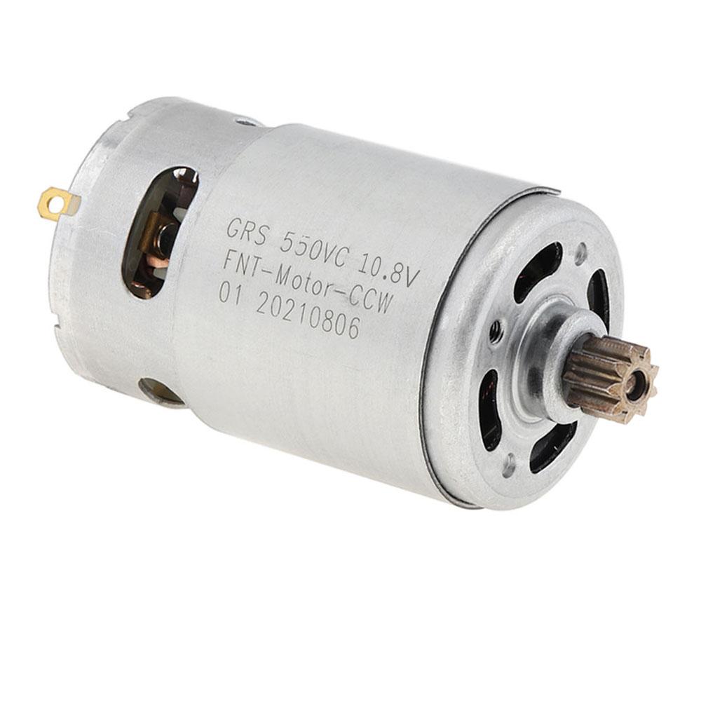 RS550 DC Motor 10.8V/12V/14.4V/16.8V/18V/18V/25V 21500-29000RPM with Single Speed 9 Tooth for Electric Drill / Screwdriver