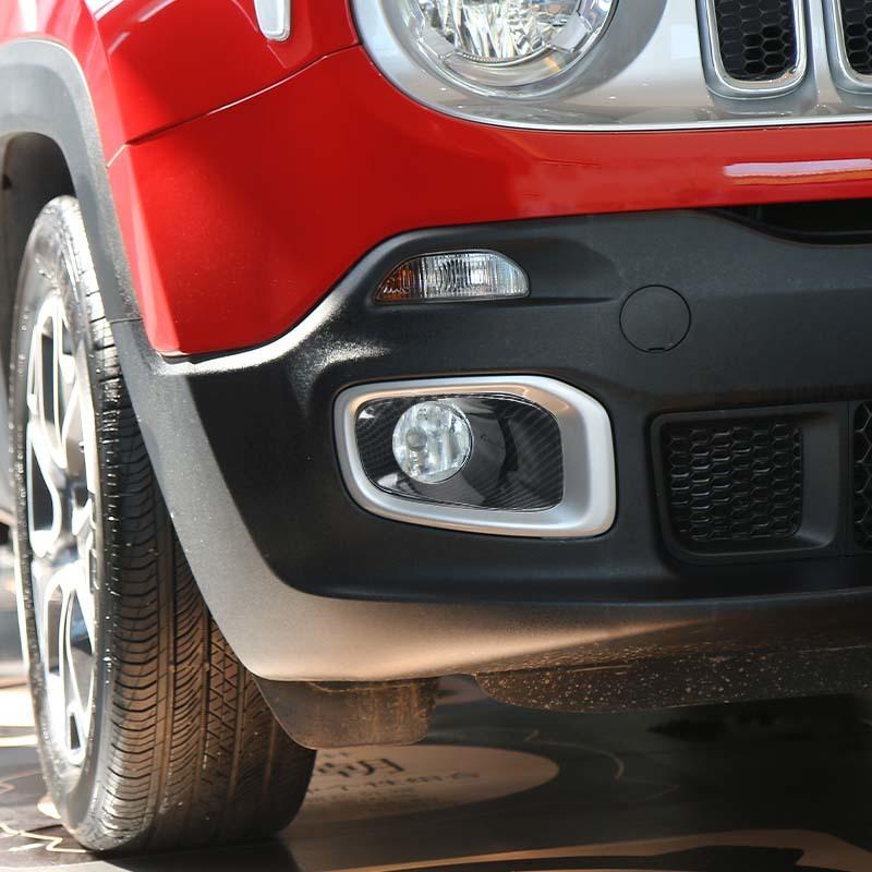 Front Fog Covers Lamp Housing ABS Light Decoration For Jeep Renegade 2016-2018 Exterior Accessoriess , ABS Plastic